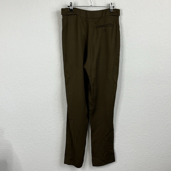 Cedric Charlier Green Olive Textured Double Side Buttons Trousers - Picture 5 of 8